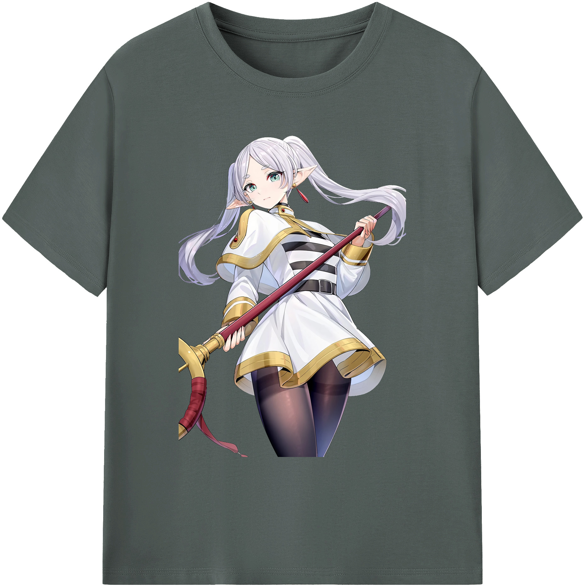 （画像用） 葬送のフリーレン Frieren 綿100％ メンズ半袖Tシャツ｜肌触りやわらか＆通気性